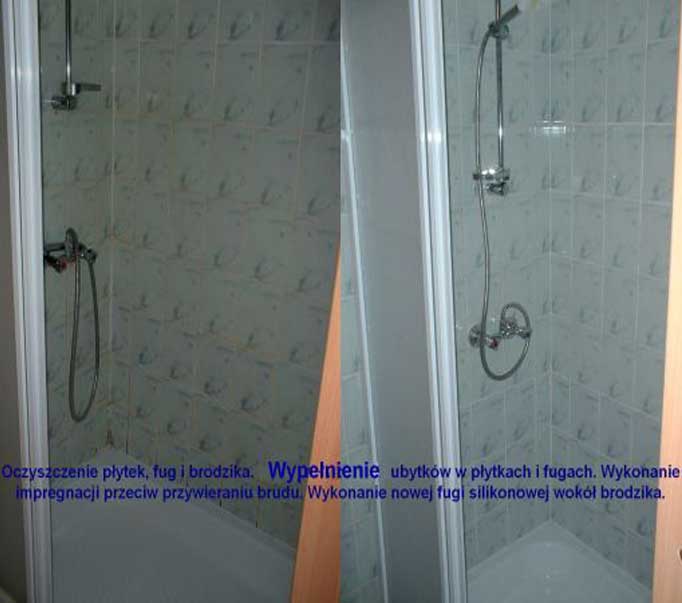 Efekt procesu renowacji kabiny prysznicowej.